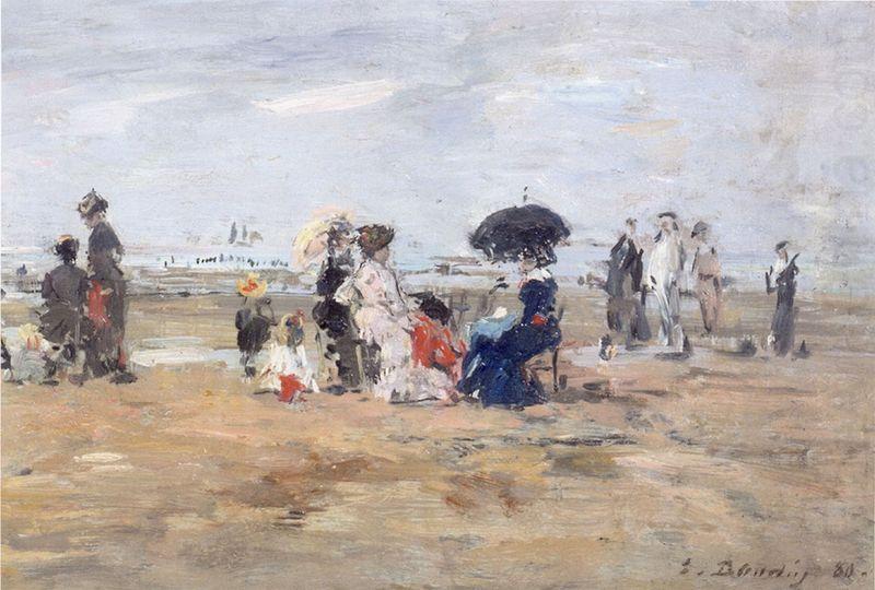 Eugene Boudin Trouville Scene de plage oil painting picture